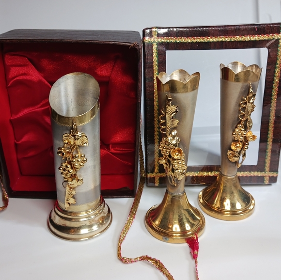 Vintage Set Sterling Silver Decorated Ornate Design Weighted Candlestick Holders - Picture 3 of 16